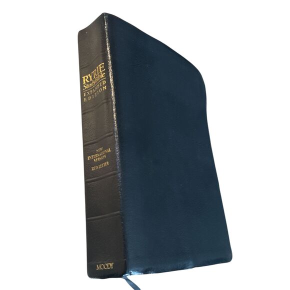 1994 Ryrie Study Bible KJV Black Bonded Leather Red Letter Edition Moody - Picture 2 of 10